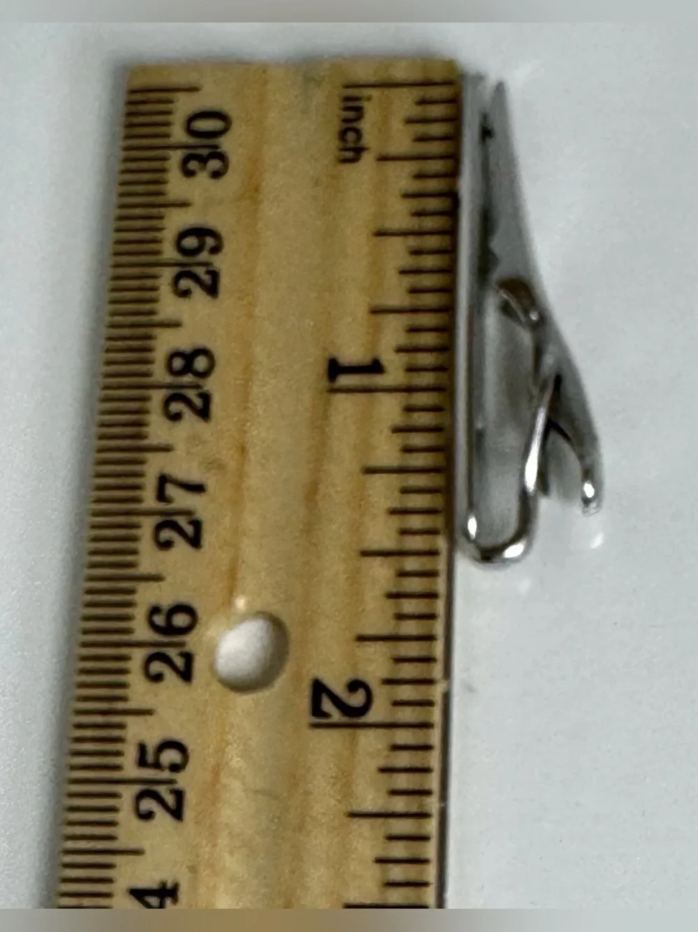 Swank Silver Tone Tie Bar Clip 1.5 Inch Metal Asymmetrical Signed Men's #1546